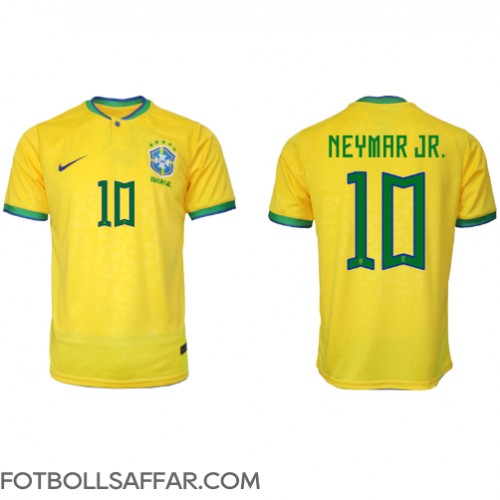 Brasilien Neymar Jr #10 Hemmatröja VM 2022 Kortärmad